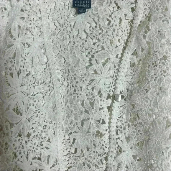 Rabbit Rabbit Rabbit White Crotchet crop Top Size‎ M office siren - Picture 4 of 14